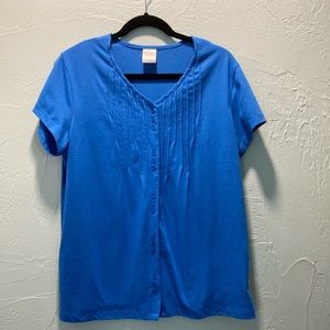 Blair-Large - Blue Button Up Top